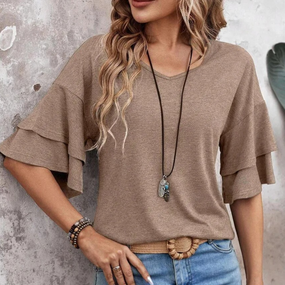 Lieke™ - Ruffle Sleeve Top - 1+1 GRATIS