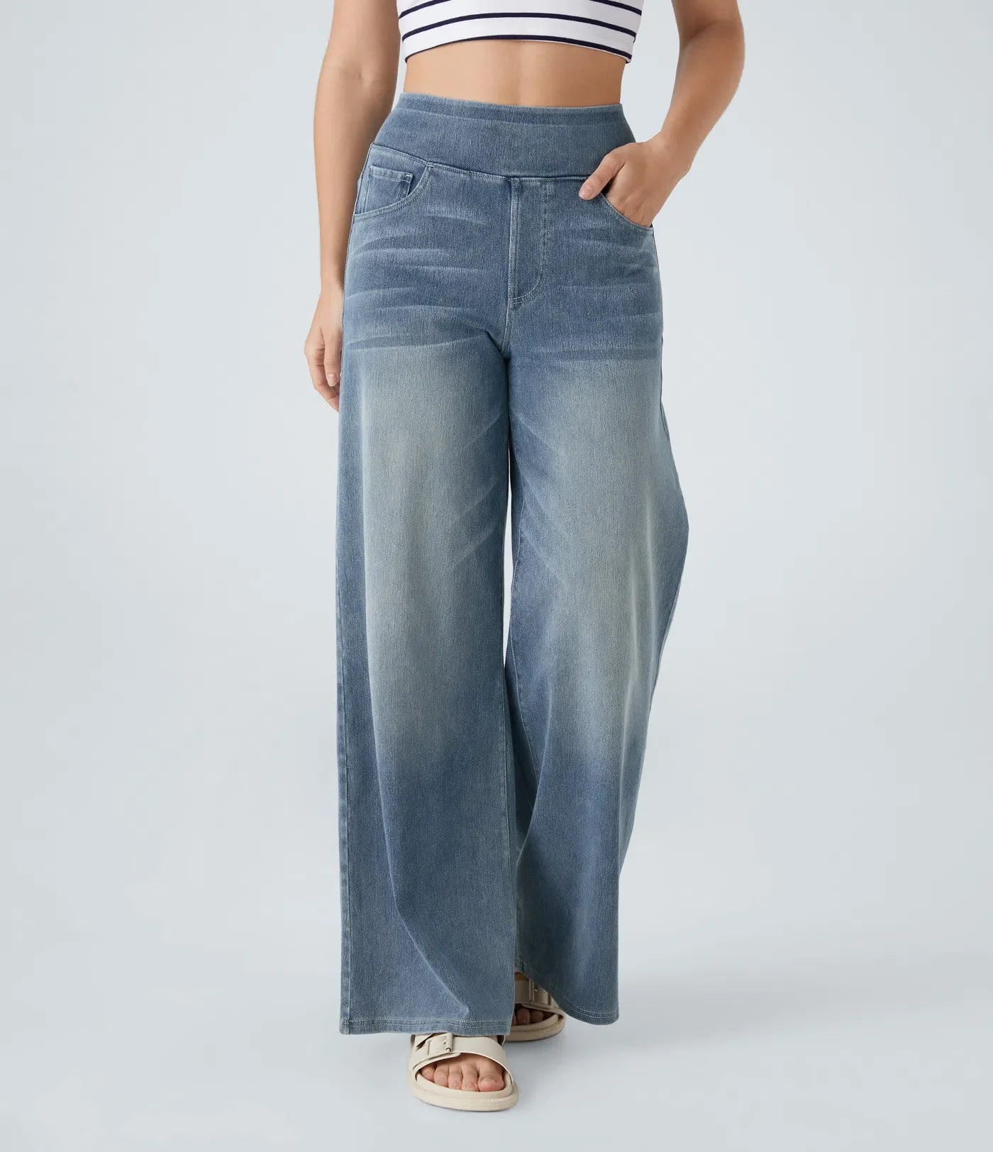 Anne™  - Elastische broek met hoge taille