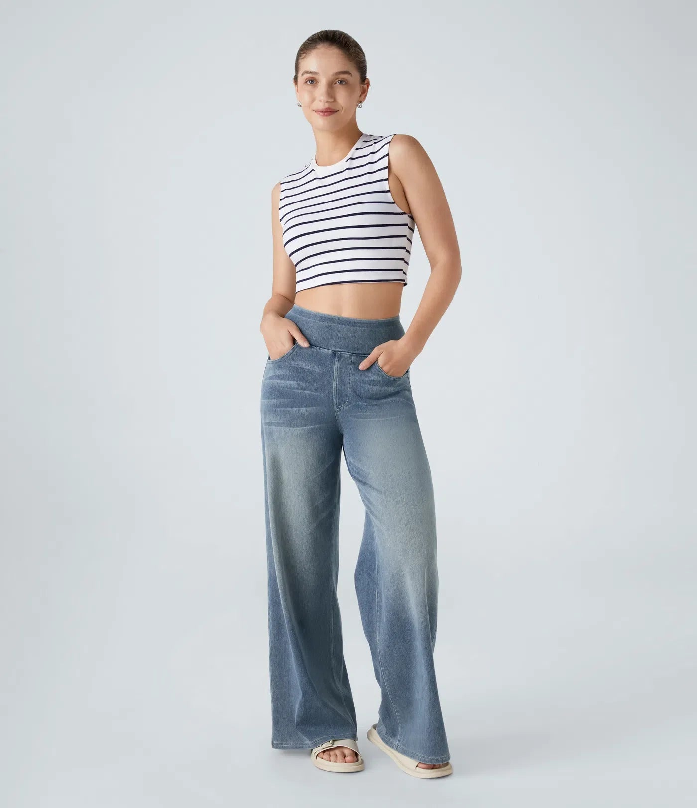 Anne™  - Elastische broek met hoge taille
